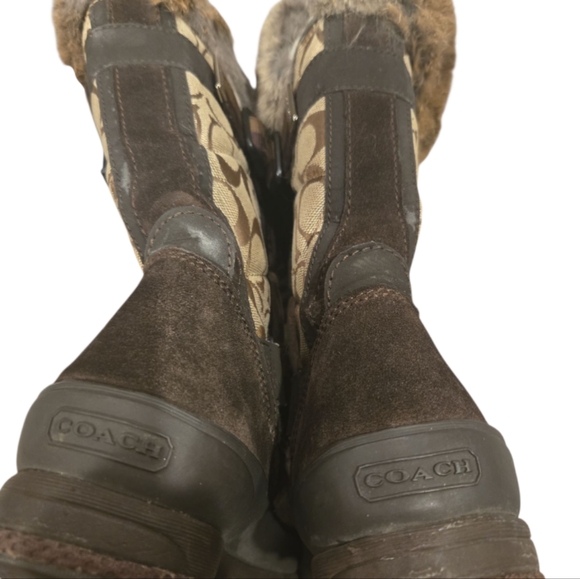 Coach Tan and Brown Signature Winter Boots - Picture 6 of 12